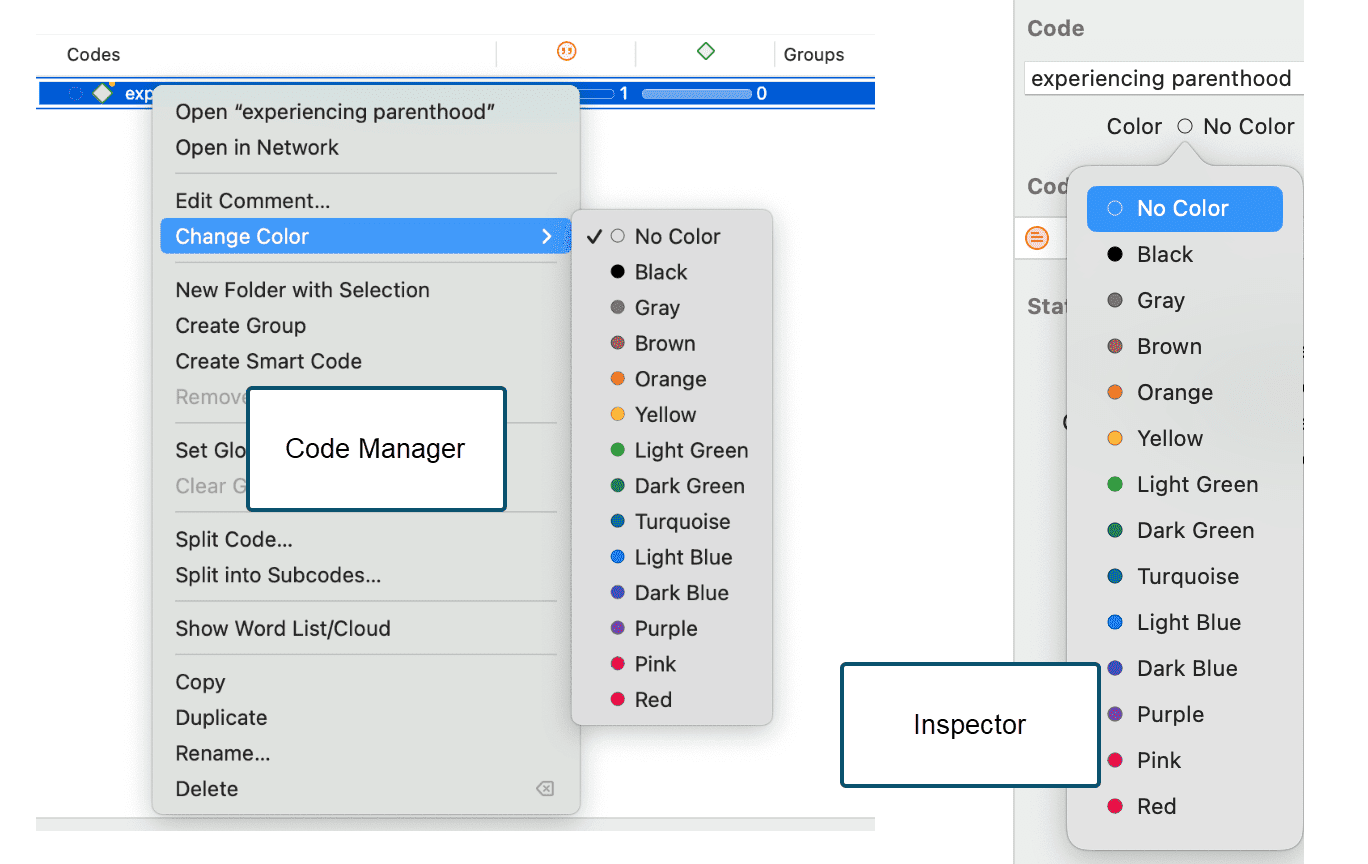Changing code colors