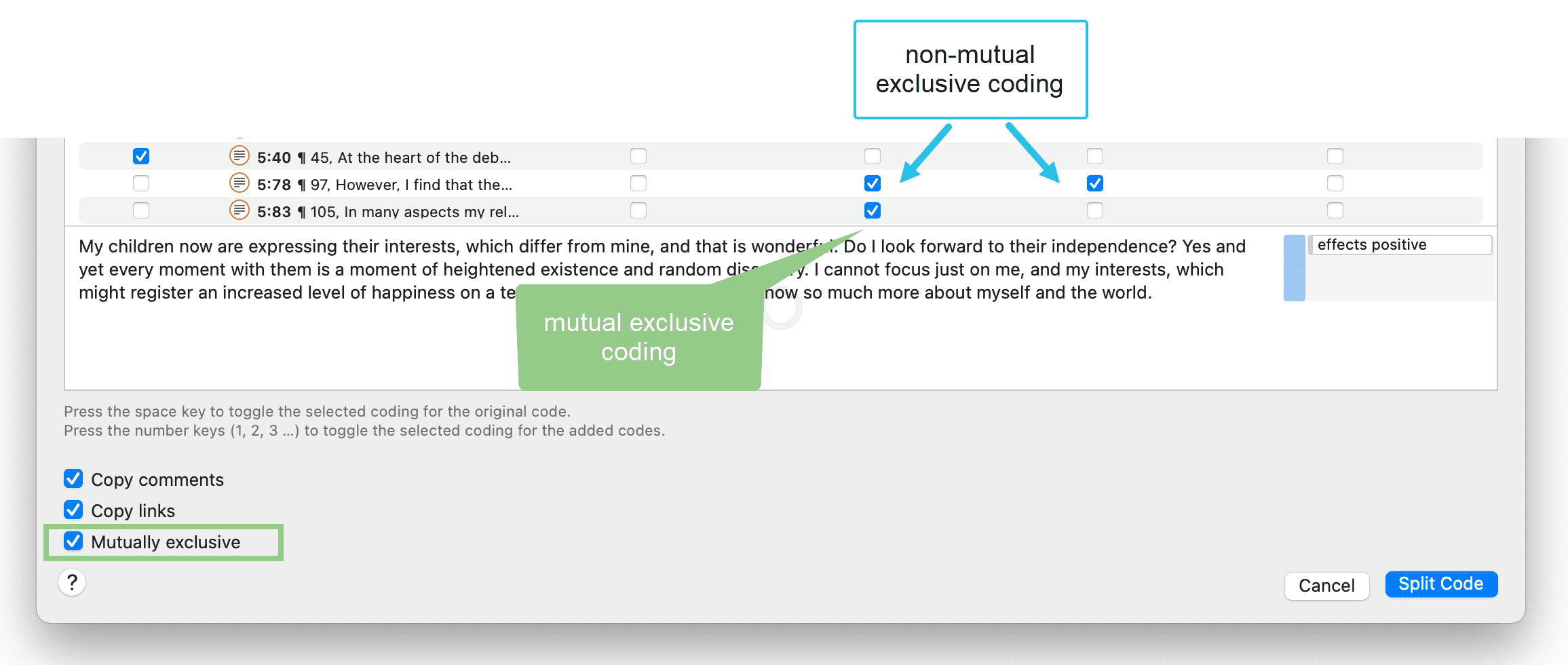 Mutual Exclusive Coding
