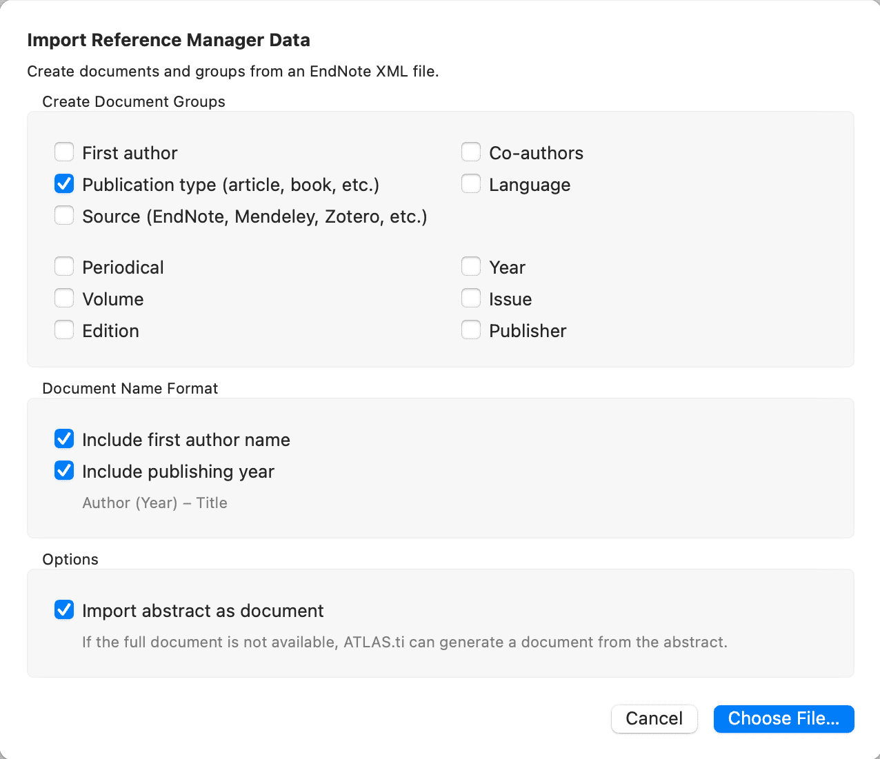 Importing Data for a Literature Review