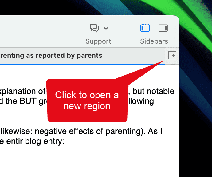Open a new region