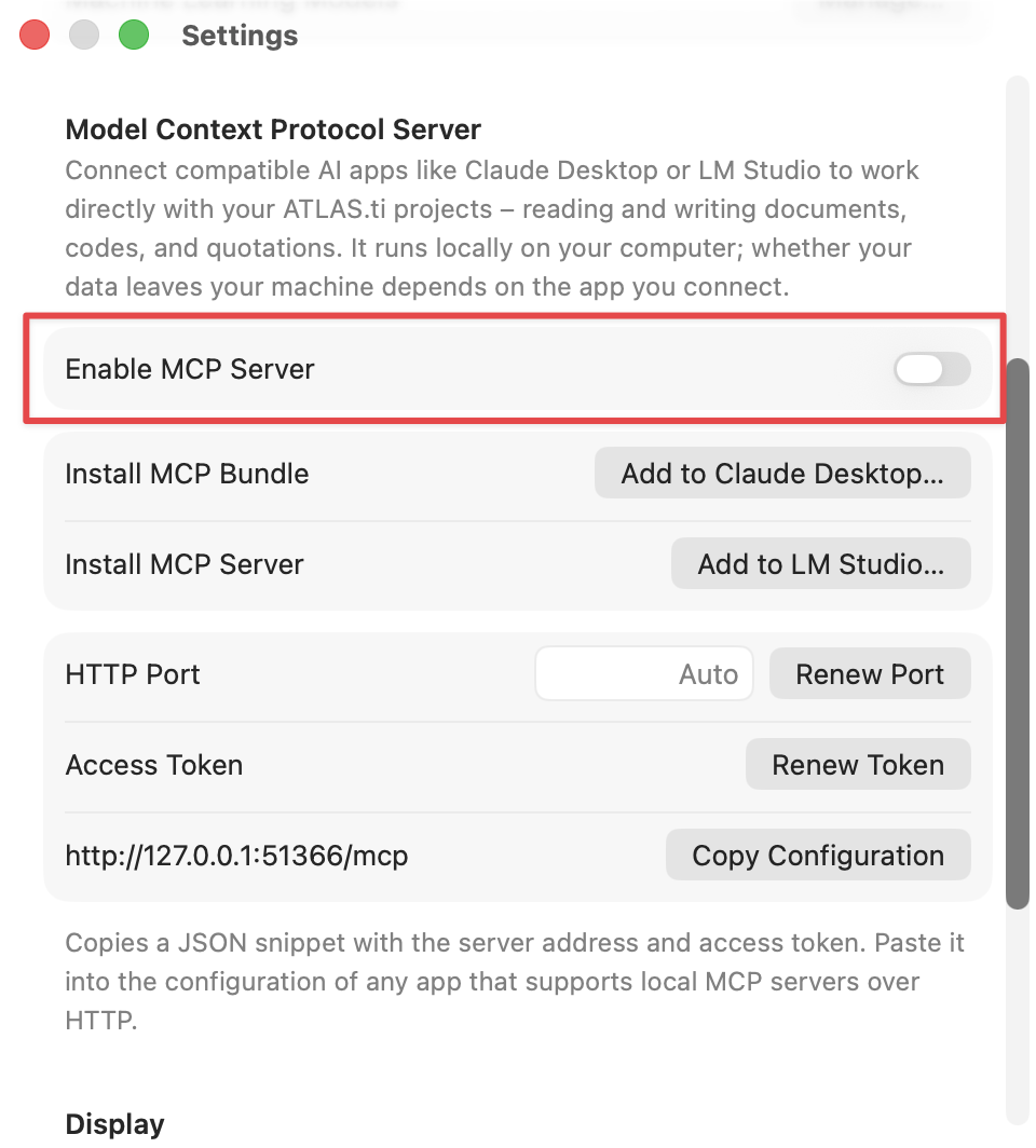 Enable MCP Server