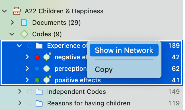 Opening an ad-hoc network from the Project Explorer