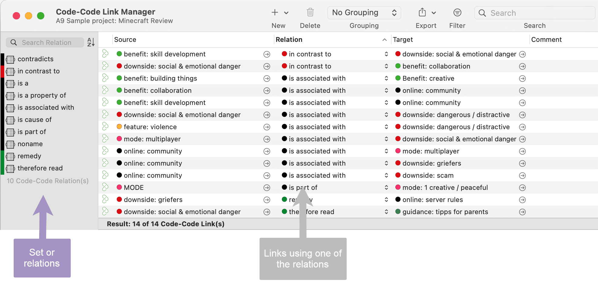 Code-Code Link Manager
