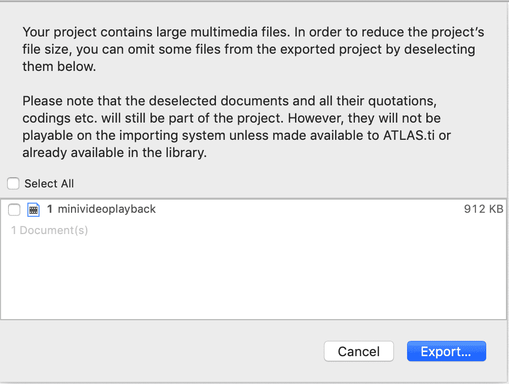 Export Project