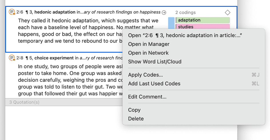 Quotation Reader Options