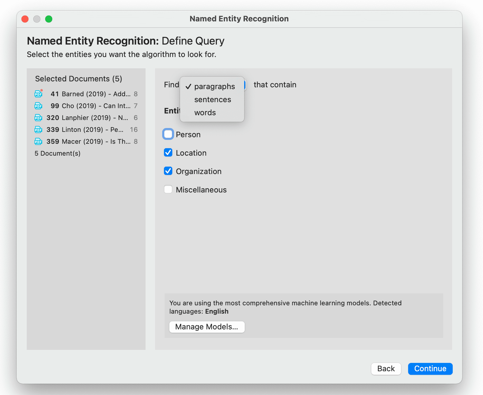 Define NER Query