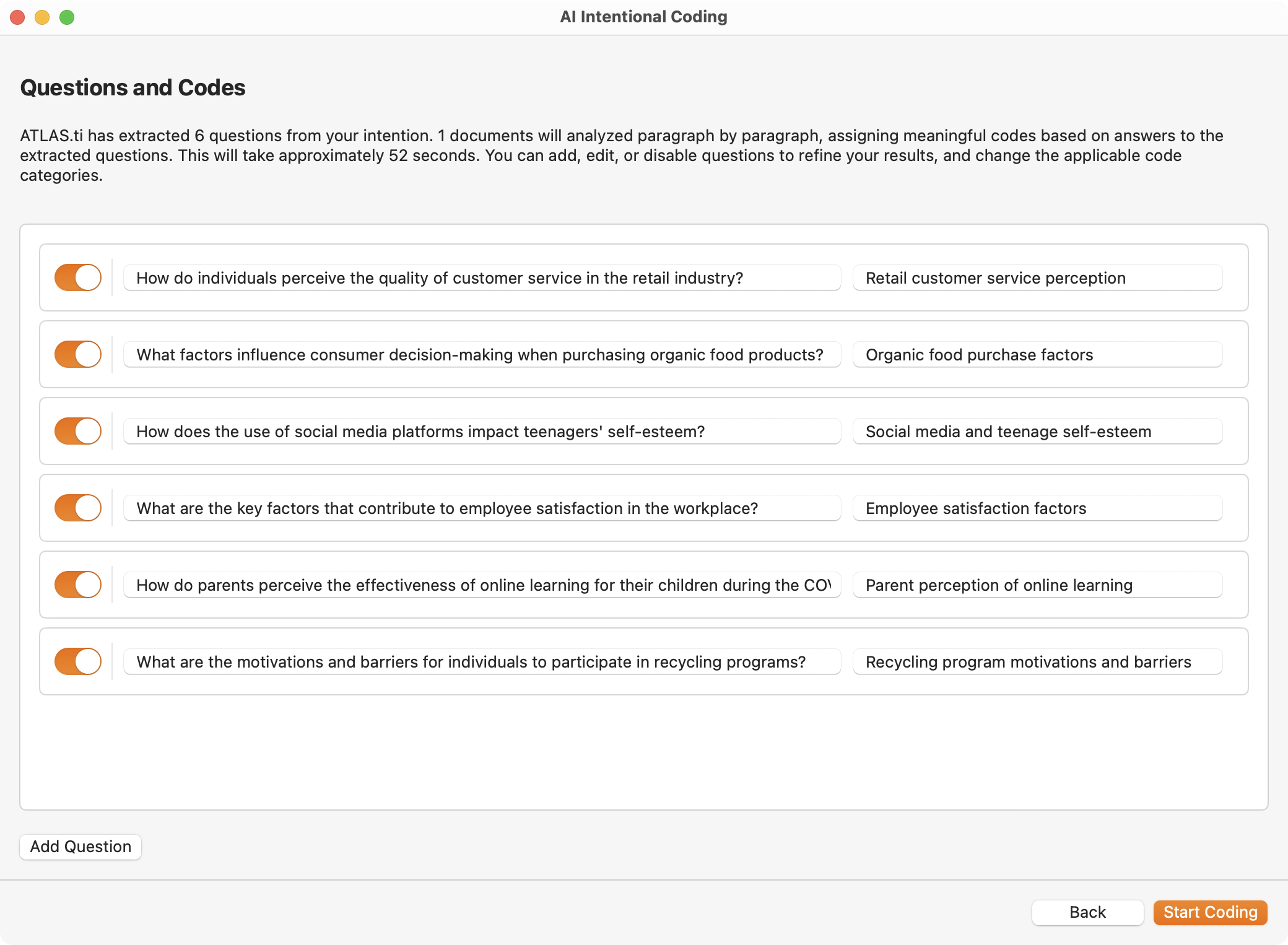 Intentional AI Coding Questions