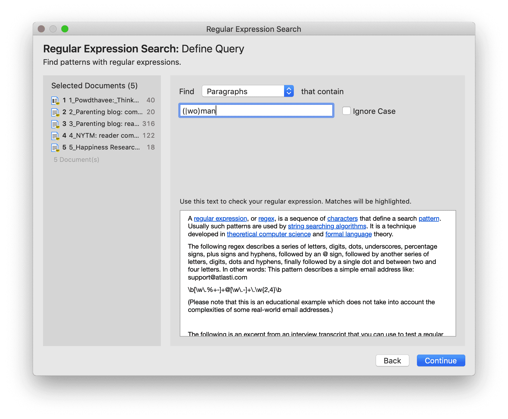 Regular Expression Query