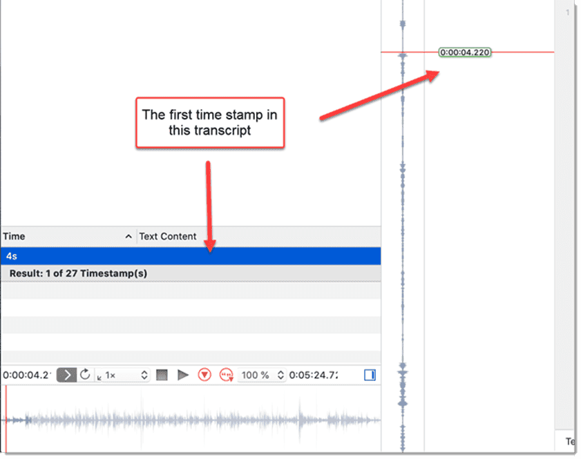 Transcript with First Timestamp