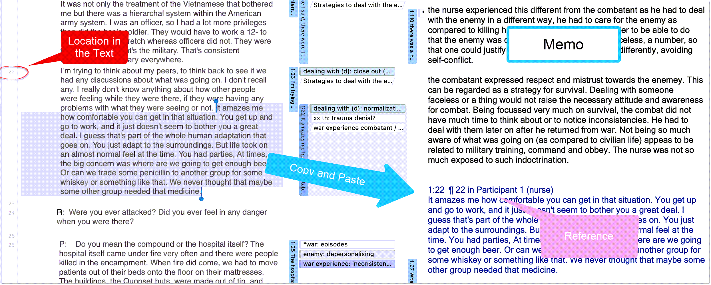Copy quotation content into an editor