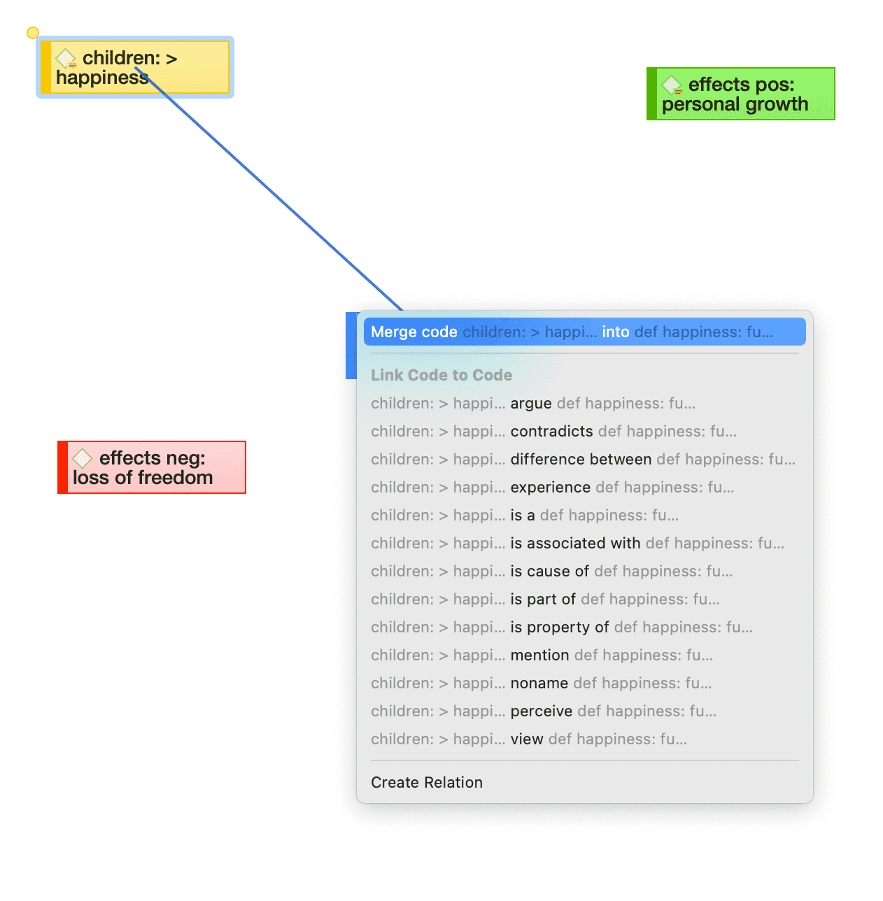 Linking nodes in an ATLAS.ti Network