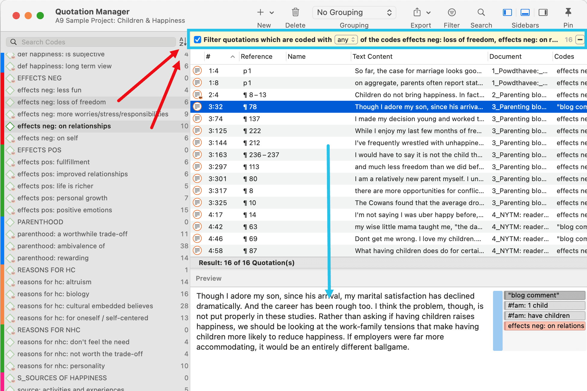 Retrieving data in the Quotation Manager