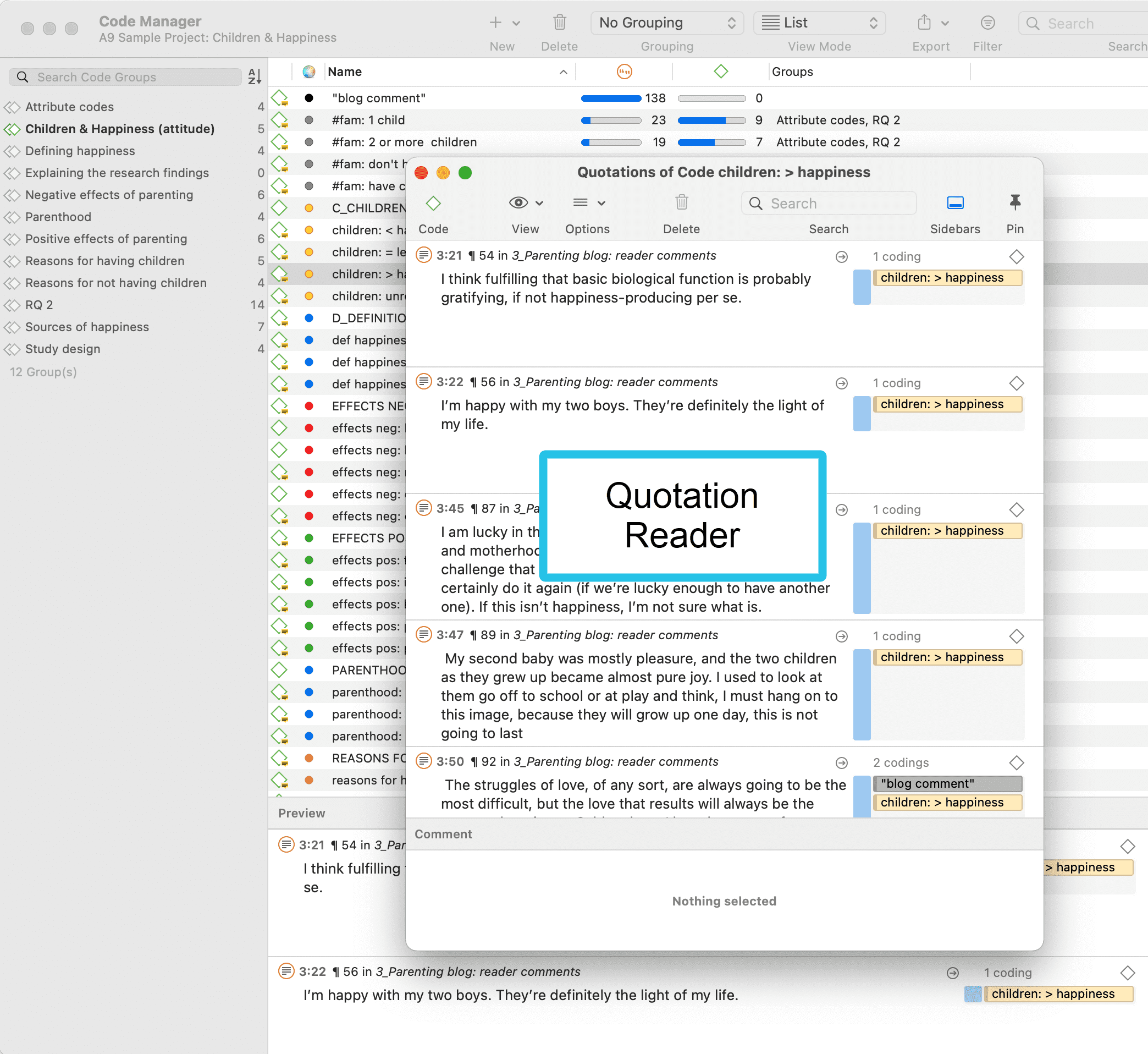 Retrieving data in the Code Manager