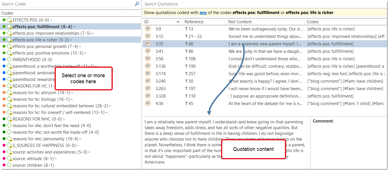Retrieving Coded Data in the Quotation Manager