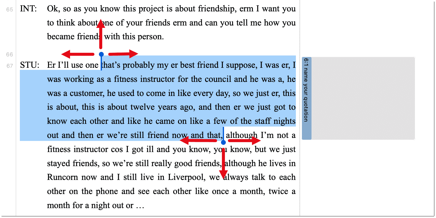 Creating Text Quotation