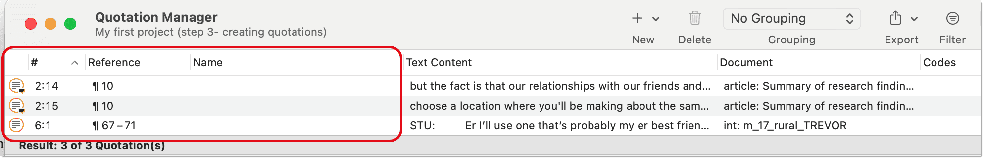 Quotation Reference