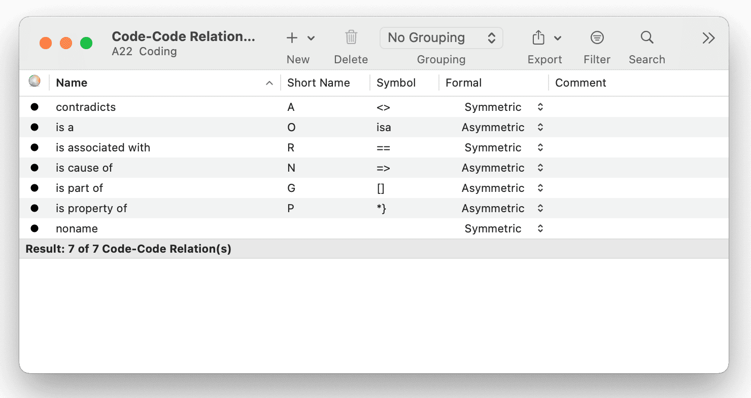 Open Code-Code Relation Manager