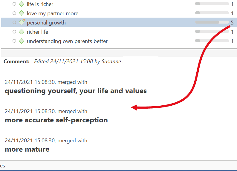 Merging Codes - Audit Trail