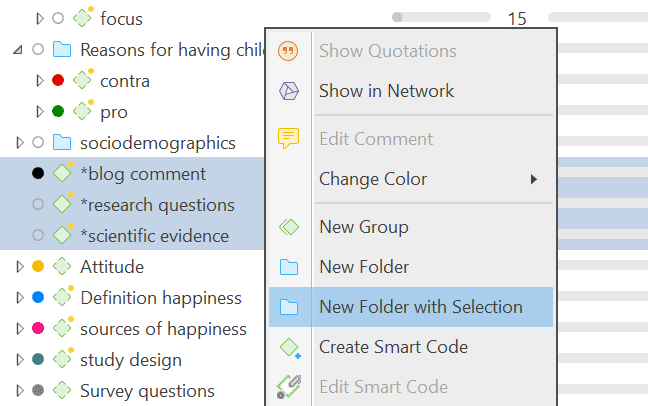 Create folder from selection