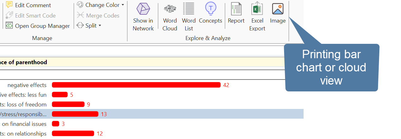 Print Code Cloud or Bar Chart