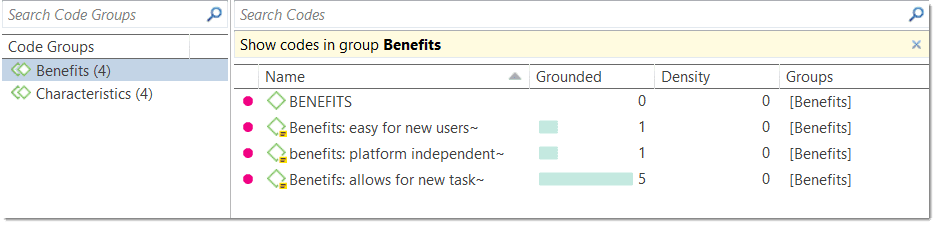 Groups as local filter