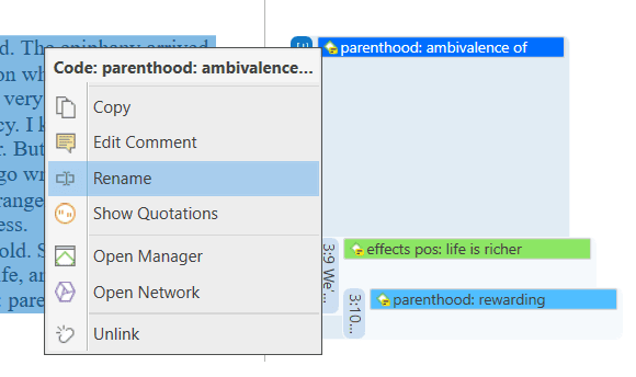 Renaming a code