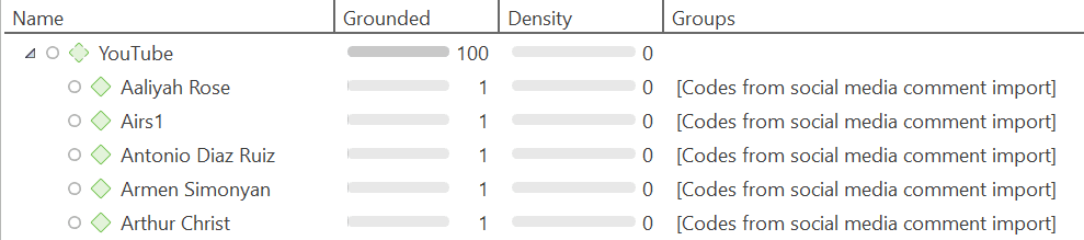 Social Network Comments - auto codes