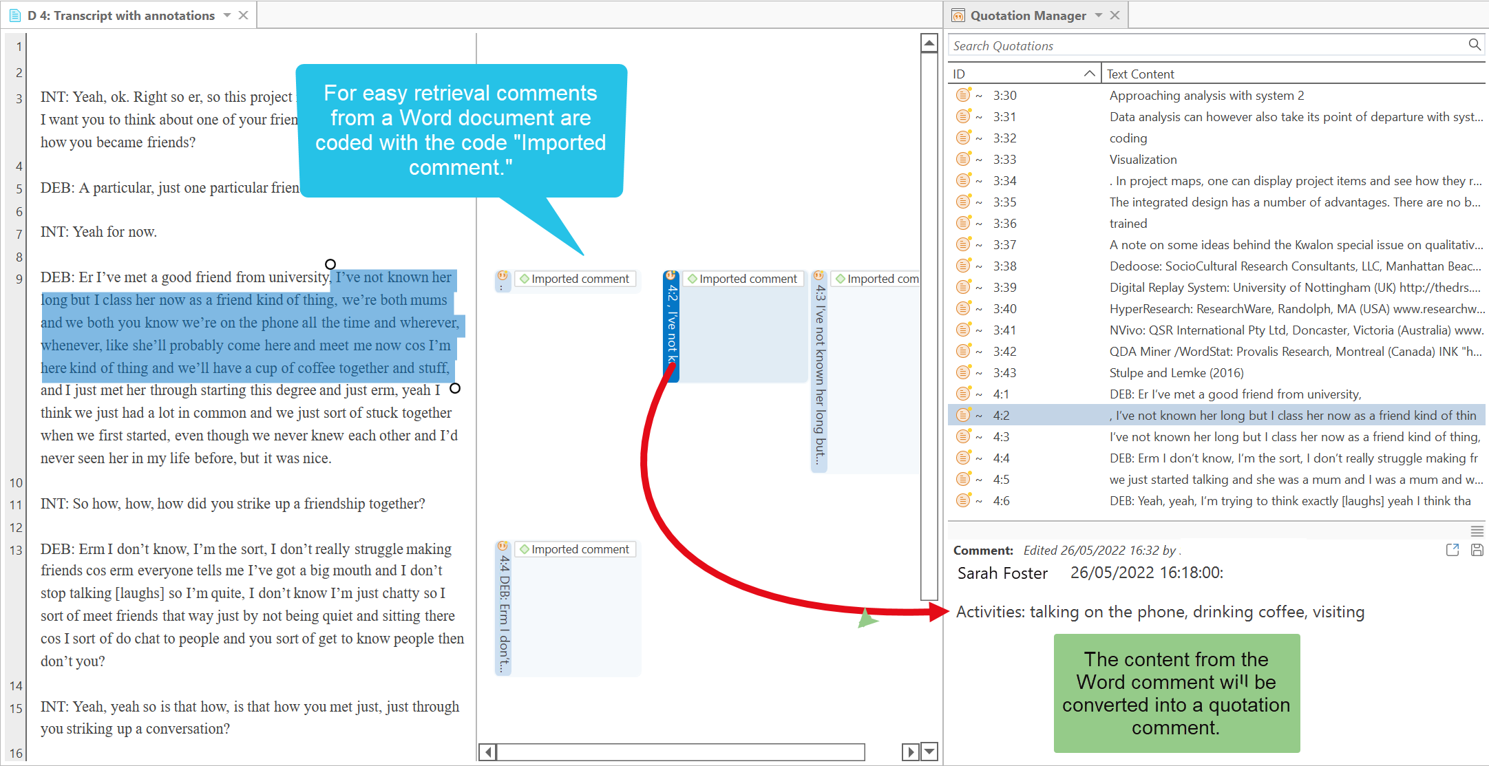 Imported Worddocument with comments