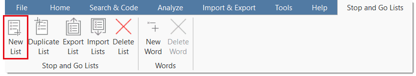 Create new stop or go list