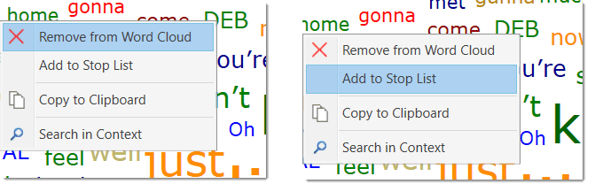 Remove a word from a word cloud