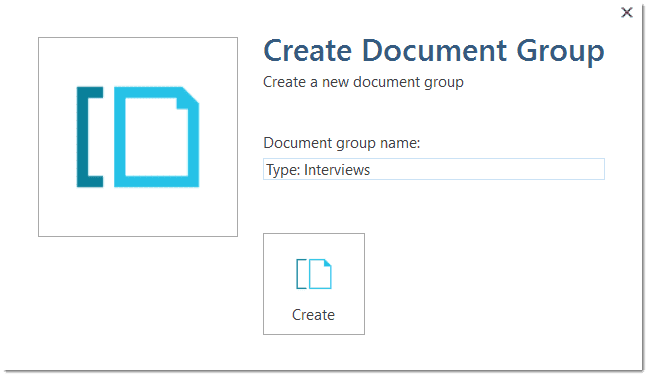Create document group via drag & drop