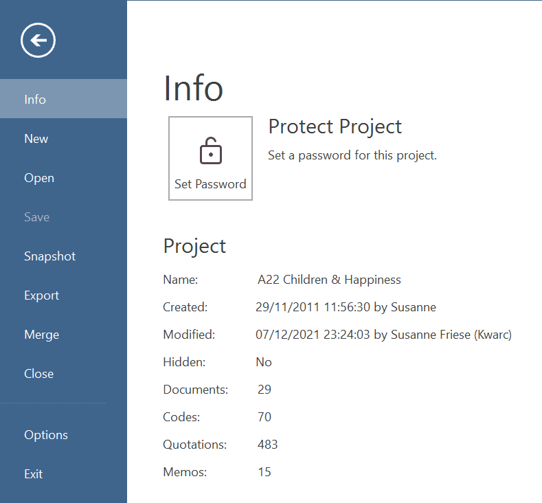 The file menu - backstage area