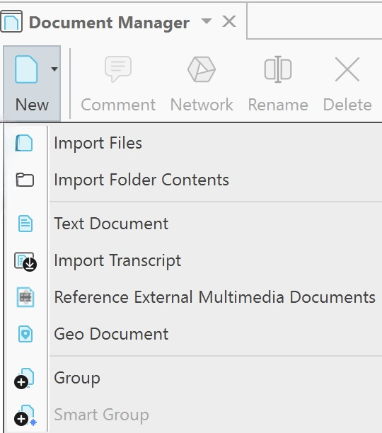 ATLAS.ti Document Manager Ribbon New