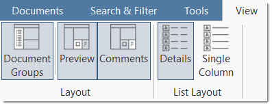 View options in Managers