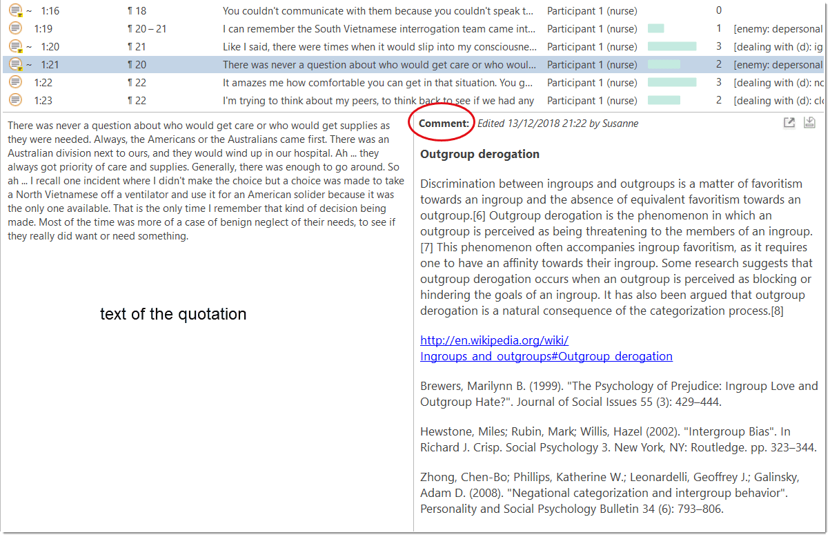 Quotation Comment