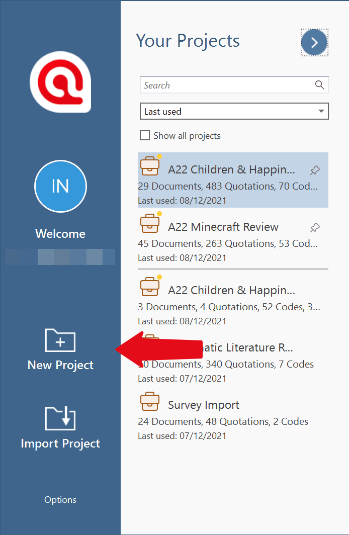 Create a new project