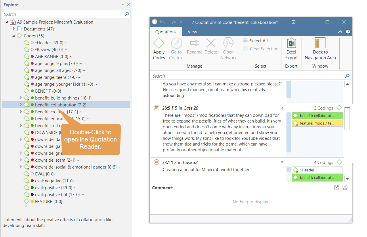 Retrieving coded quotations