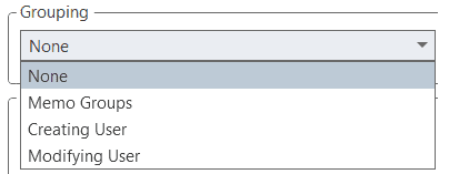 Select a grouping option