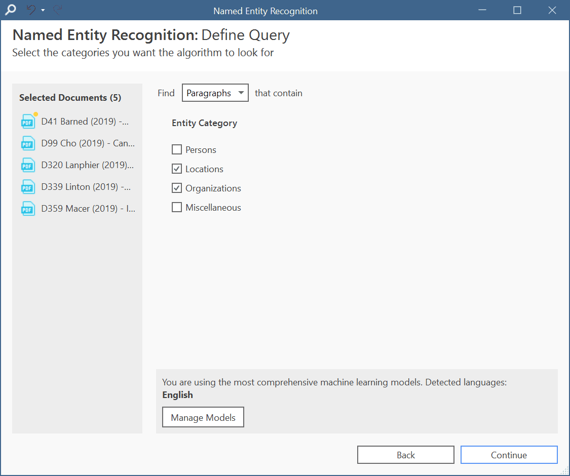 Define NER Query