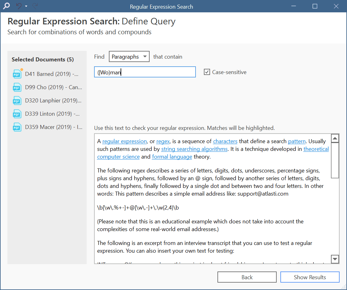 Regular Expression Query