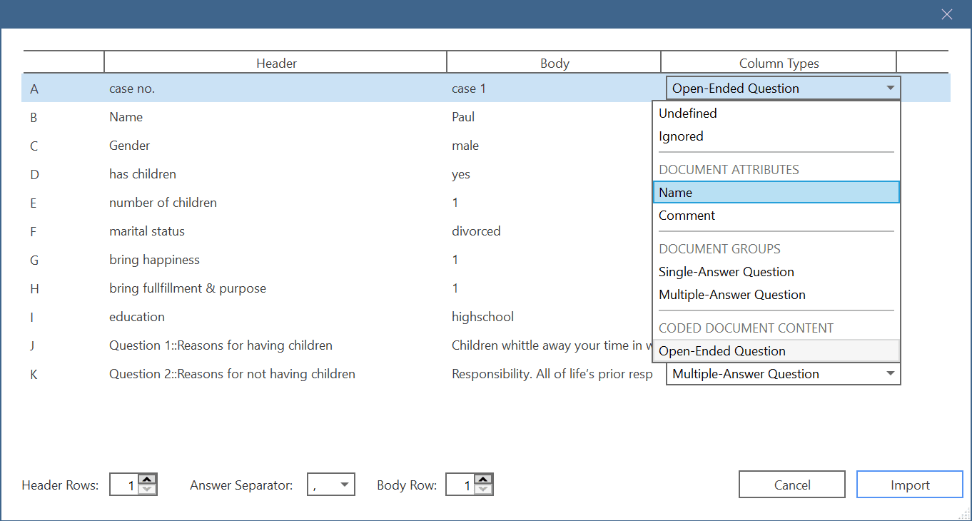 Survey Import Wizard