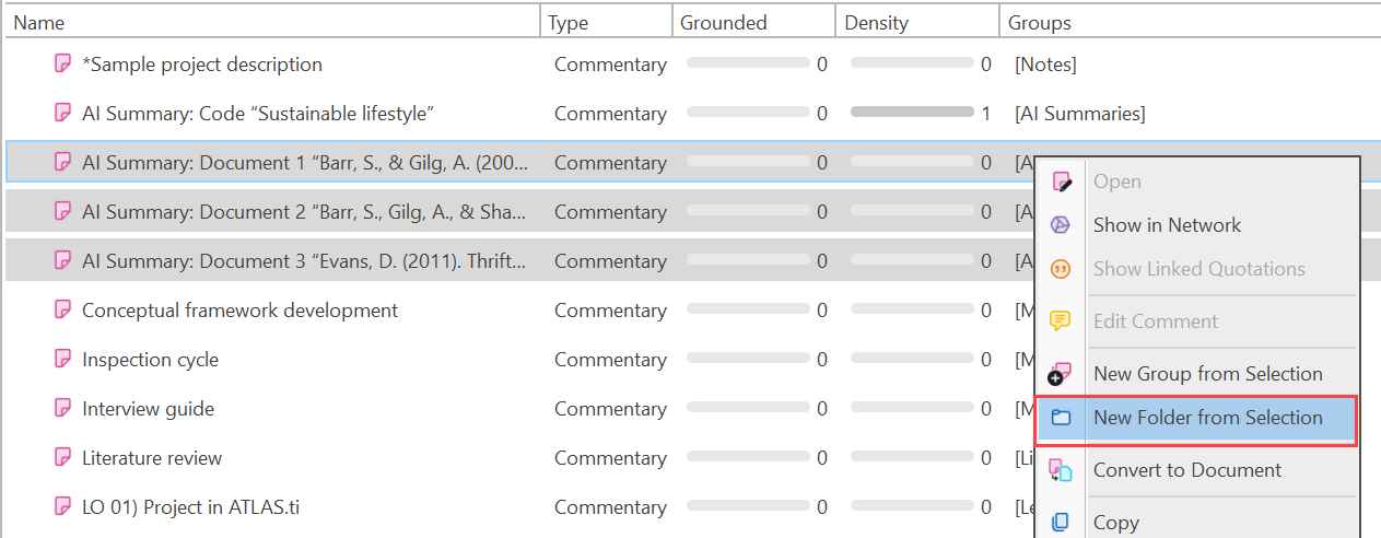 Seleccionar carpeta en el Administrador de memos