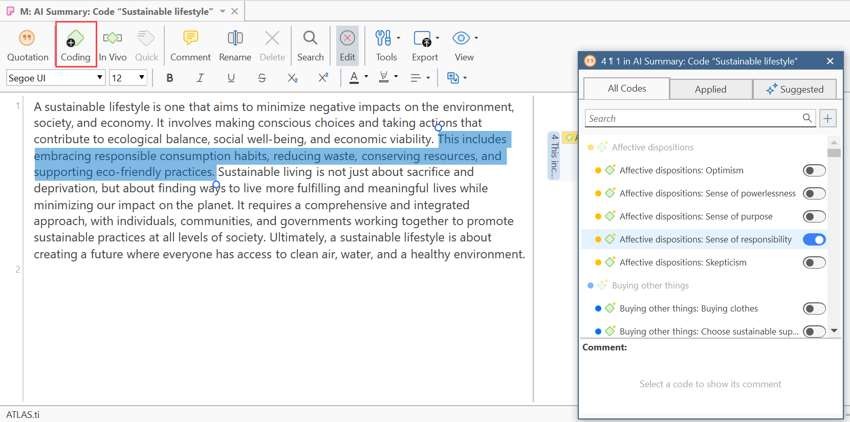 Agregar códigos en memos