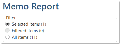 Set the scope for the report